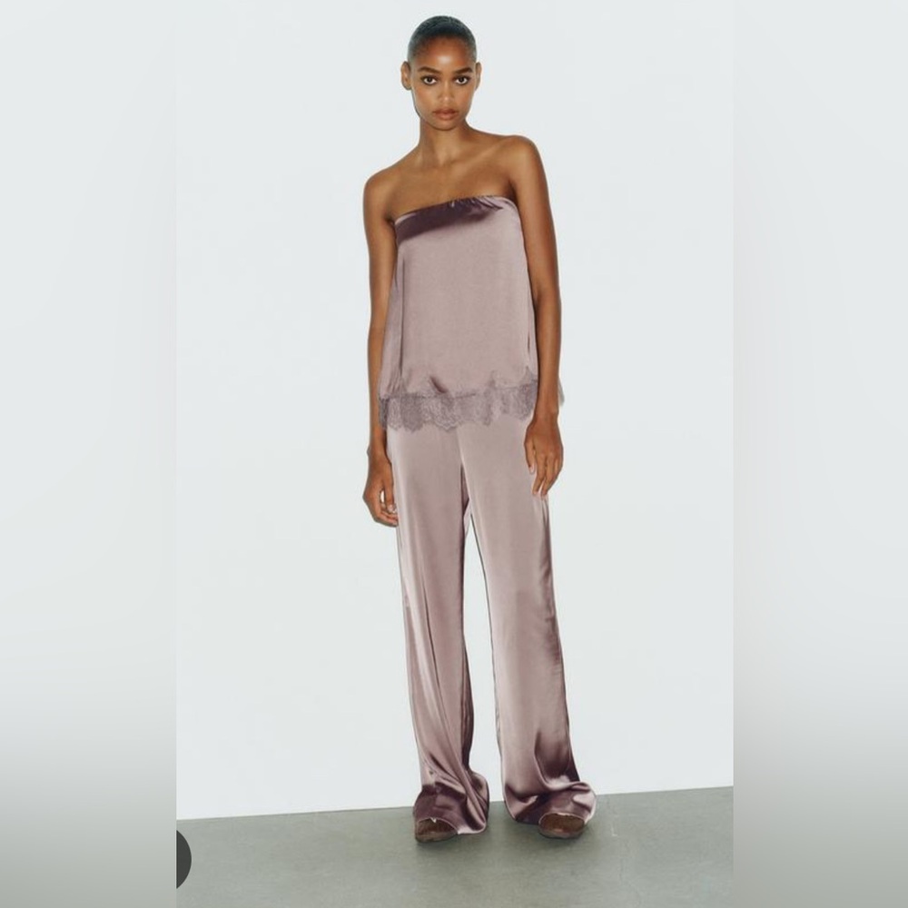 Zara Satin Effect Set in Dusty Mauve